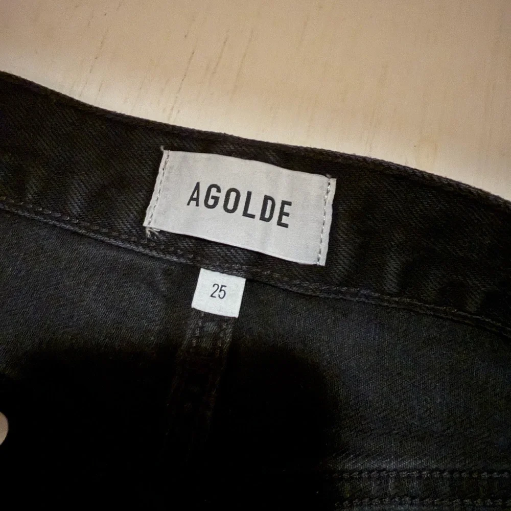 Agolde Black Denim High-Rise Jean Shorts